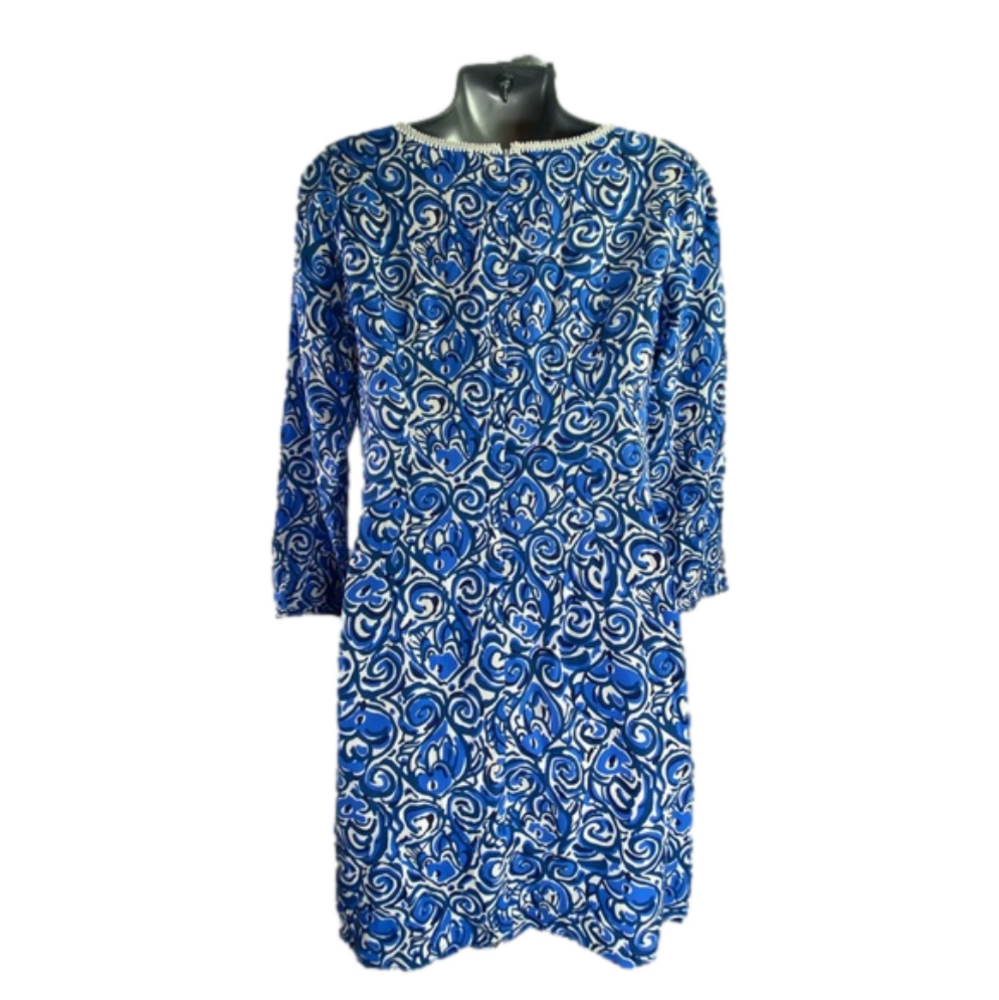 Lilly Pulitzer Julianna Embroidered Beaded Indigo Chasing Tail Dress SKU0633 - Picture 7 of 9